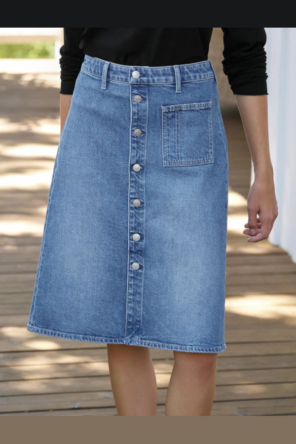 Frank & Eileen Shannon Knee-Length Denim Skirt - 1978 Wash