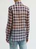 Tibi Silk Cotton Plaid Blouse With Removable Tie - Thumbnail 3