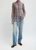 Tibi Silk Cotton Plaid Blouse With Removable Tie - Thumbnail 4