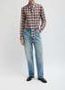 Tibi Silk Cotton Plaid Blouse With Removable Tie - Thumbnail 6