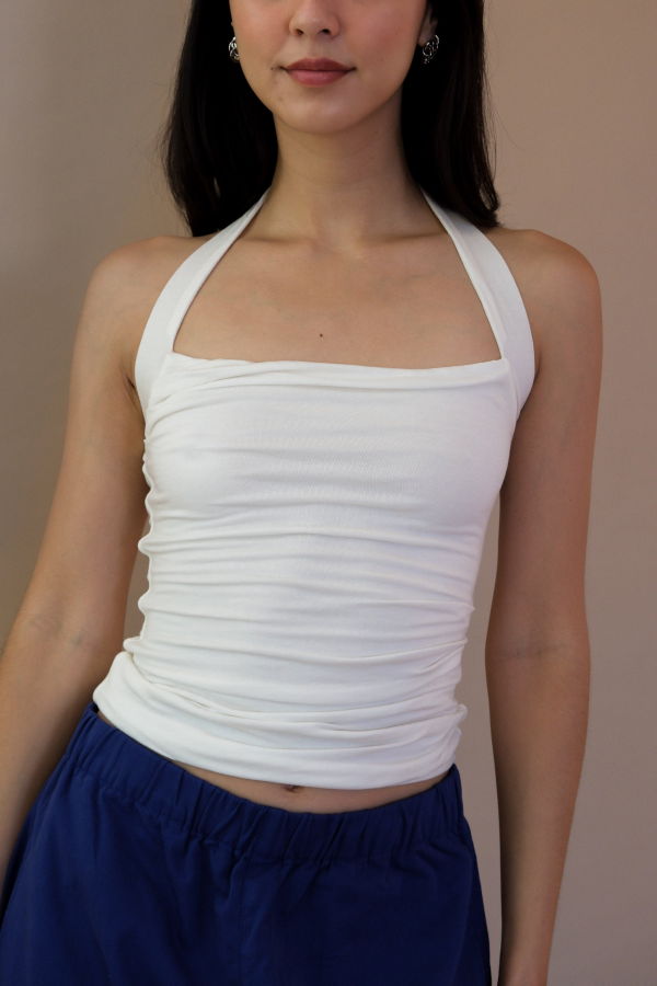 Geel Isabelle Halter Tank Top - Vanilla