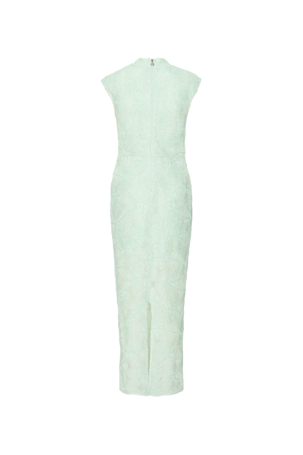 ROTATE Birger Christensen Flower Mesh Maxi Dress - Ice Flow