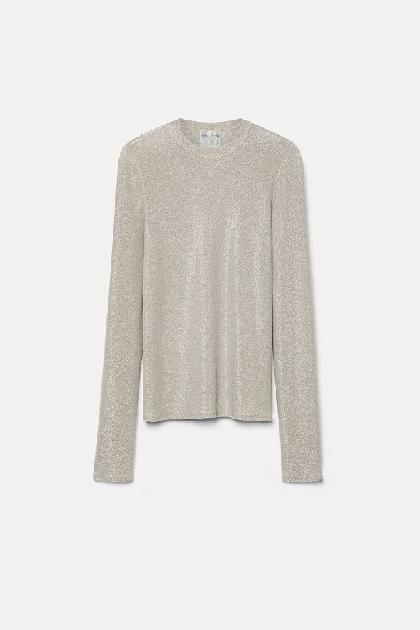 Forte Forte Lurex Jersey Roundneck T-Shirt - Moon