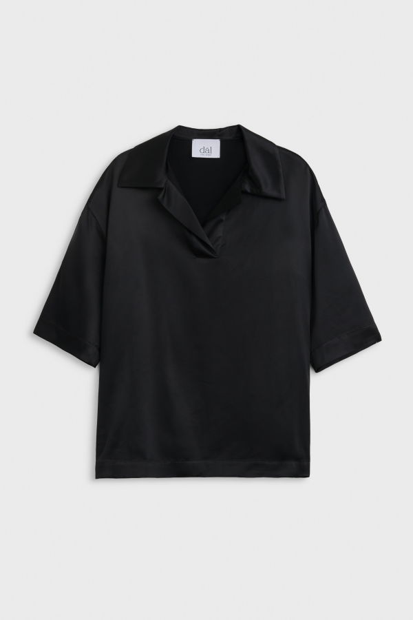 DĀL THE LABEL Nour Satin Polo Top