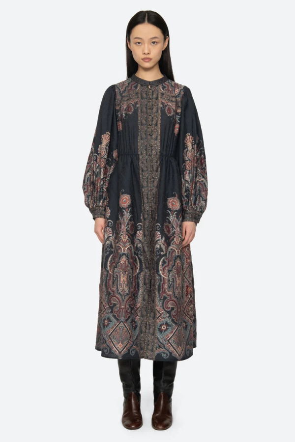 Sea NY Hyacinth L/S Dress - Navy