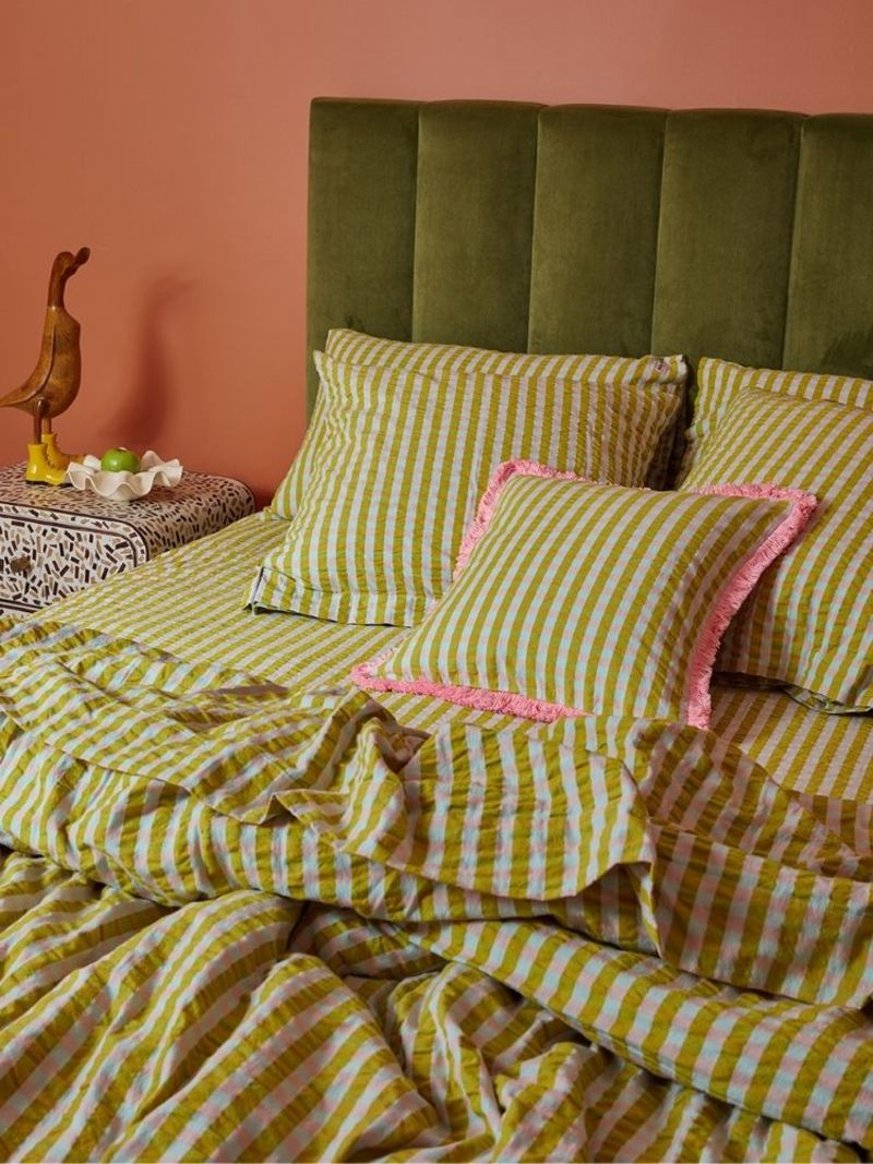 Mosey Me Pink Quartz Seersucker Quilt Cover