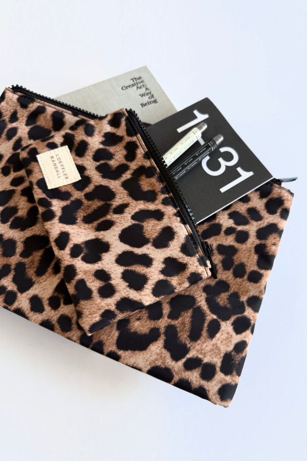 Loeffler Randall Tracy Pouch Set - Brushed Leopard