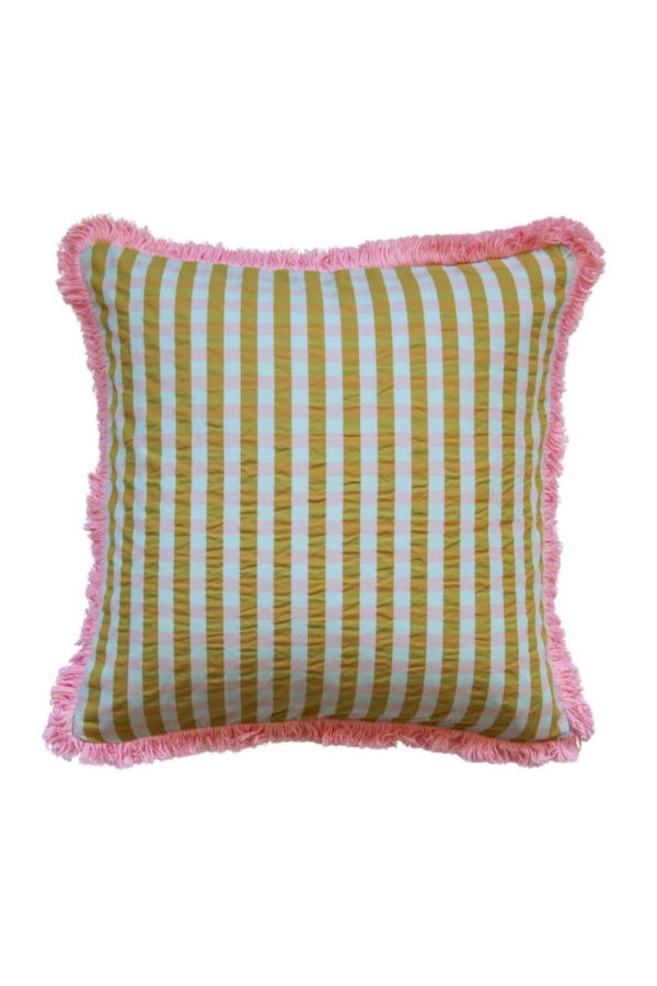 Mosey Me Pink Quartz Seersucker Cushion 