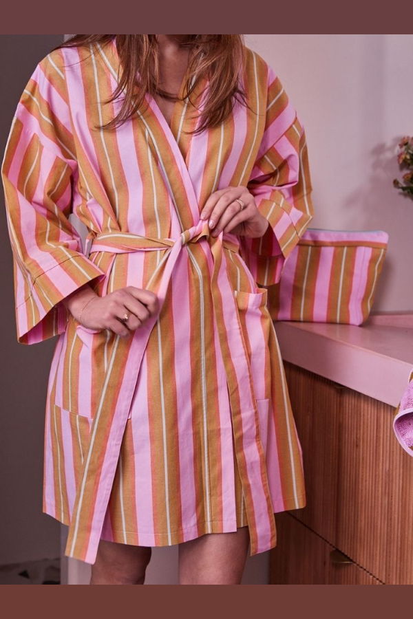 Mosey Me Sunrise Stripe Short Robe