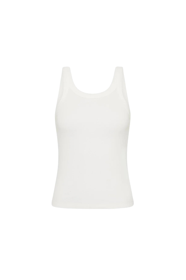 St. Agni Organic Cotton Racer Singlet Top White