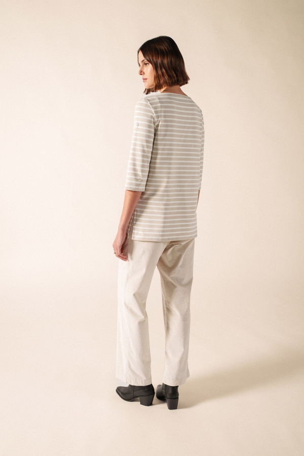 Saint James Phare Anti-UV Striped Tunic - Beige / Ivory