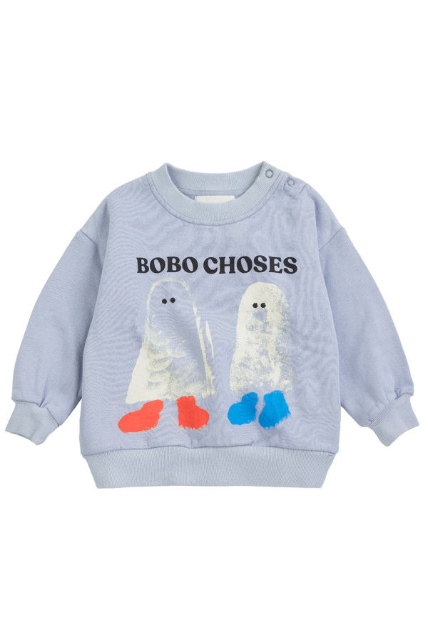 KIDS Bobo Choses Baby Ghosts in Boots Print Sweatshirt - Blue