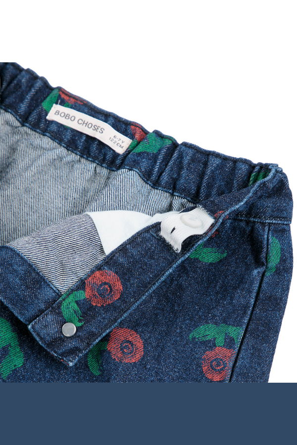 KIDS Bobo Choses Child Denim Skirt All Over Stamp Bloom Print - Navy Blue