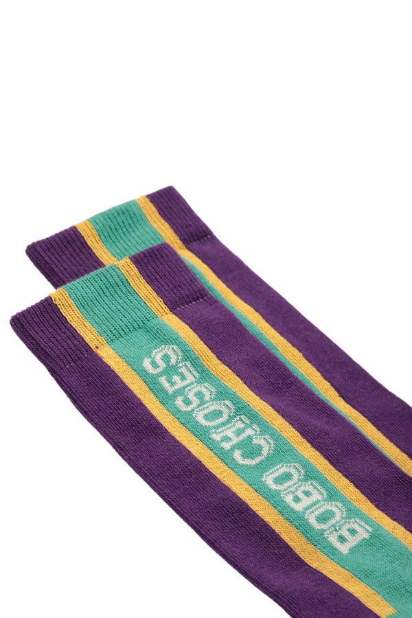 KIDS Bobo Choses Extra-Long Striped Socks - Purple