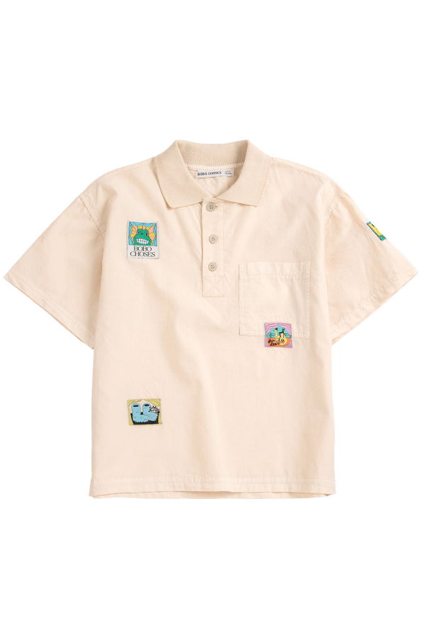 KIDS Bobo Choses Polo T-Shirt - Cream