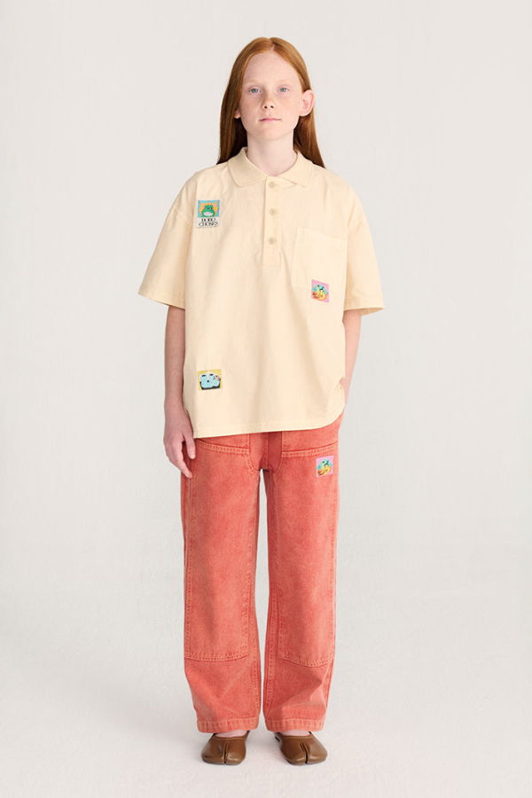 KIDS Bobo Choses Polo T-Shirt - Cream