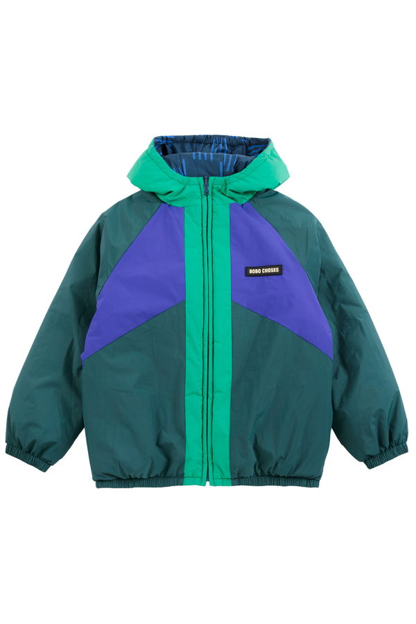KIDS Bobo Choses All Over Almost Moir Print Reversible Jacket - Navy Blue