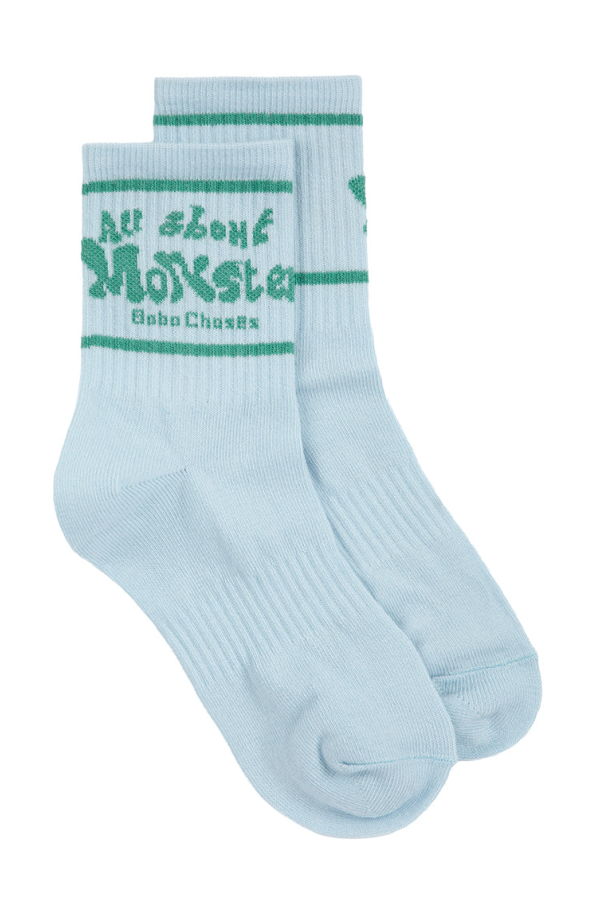 KIDS Bobo Choses All About Monsters Print Short Socks - Light Blue