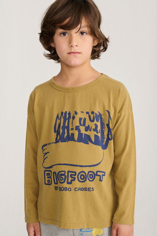 KIDS Bobo Choses Bigfoot Print Long Sleeve T-Shirt
