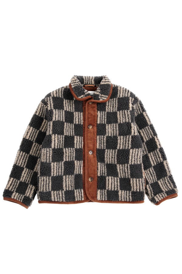 KIDS Bobo Choses Teddy Jacket All Over Almost Moir Print - Gray