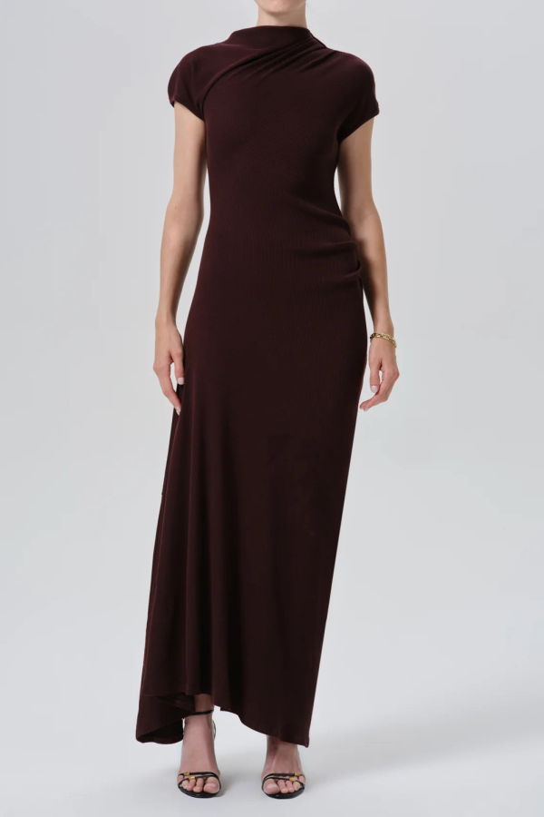 Citizens of Humanity Kira Sculptural Dress - Mahogany