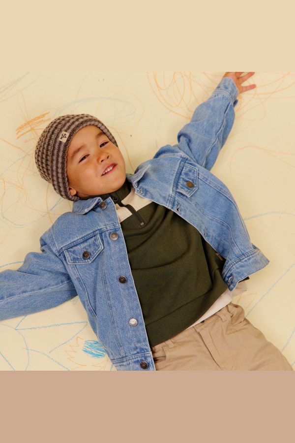 KIDS Wheat Bowie Jacket - Light Blue Denim