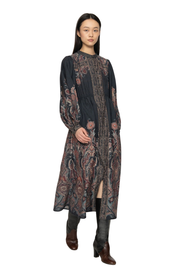Sea NY Hyacinth Print Long Sleeve Midi Dress