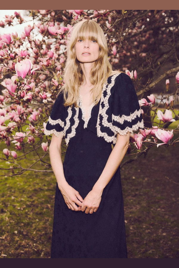 Sea NY Shay Lace V-Neck Midi Dress