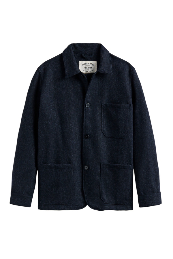 Portuguese Flannel Labura Wool Herringbone Jacket