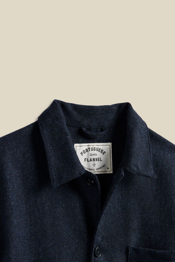 Portuguese Flannel Labura Wool Herringbone Jacket