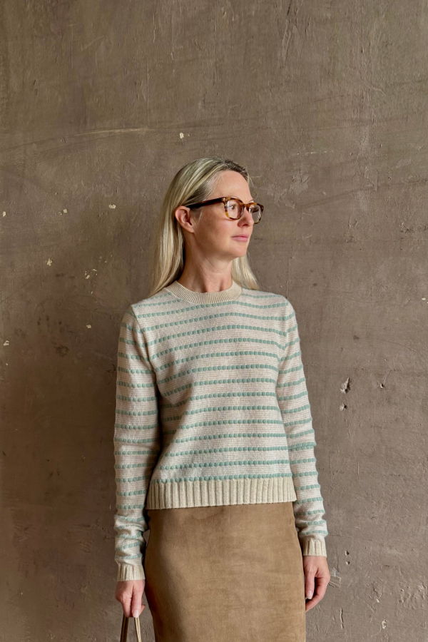 Guest in Residence Pebble Stripe Shrunken Crew Sweater