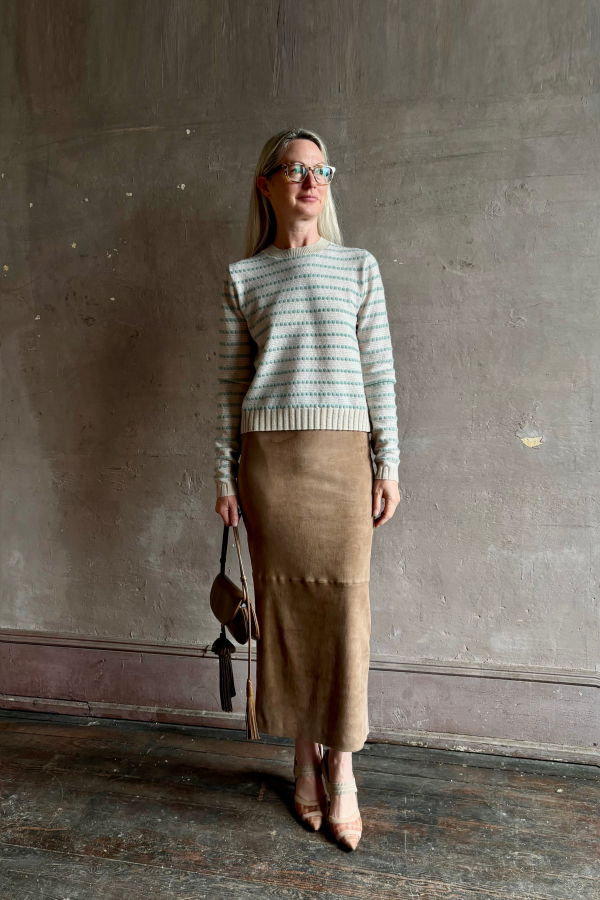 Guest in Residence Pebble Stripe Shrunken Crew Sweater