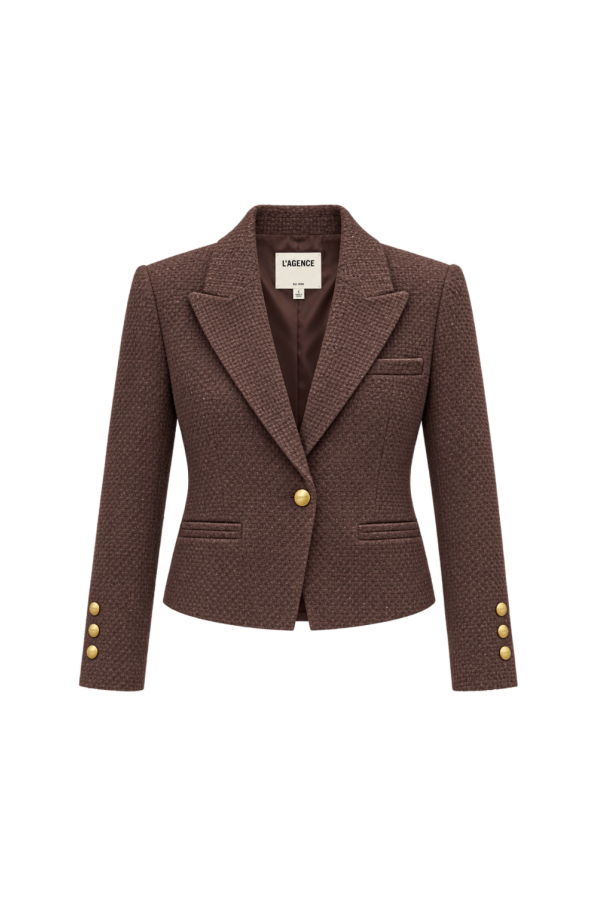 L'agence Misa Short Single Breasted Blazer - Chocolate