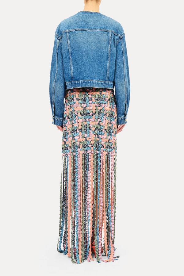 Ulla Johnson The Briar Collarless Denim Jacket - Danube