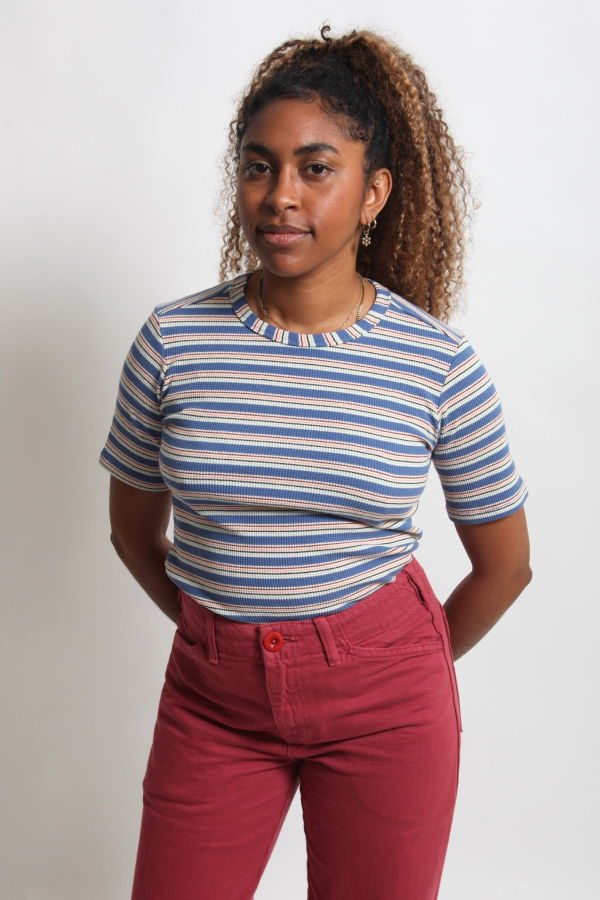 Gravel & Gold Delia Shirt Top - Coast Stripe