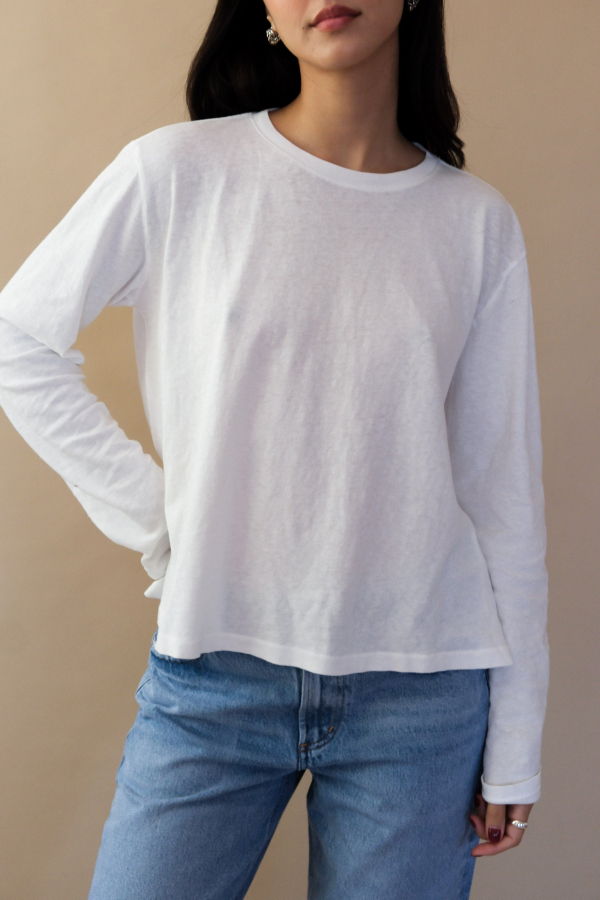 Le Bon Shoppe Foundation Long Sleeve Top - Vintage White