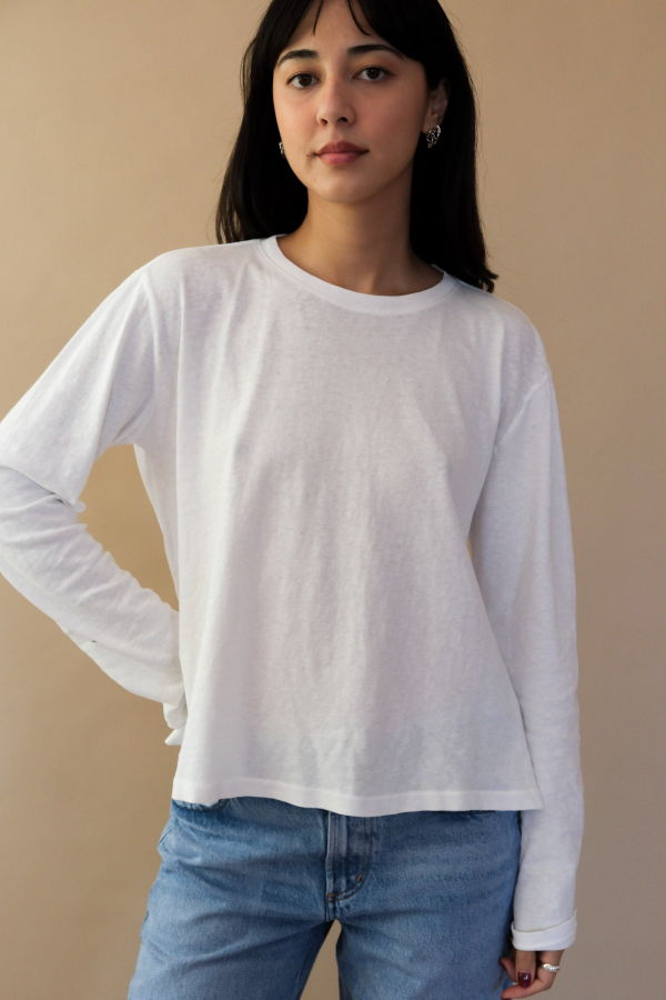 Le Bon Shoppe Foundation Long Sleeve Top - Vintage White