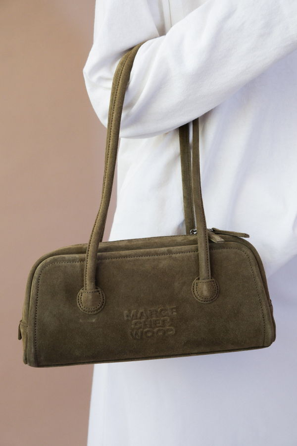 MARGESHERWOOD Soft Baguette Bag - Dark Olive Green