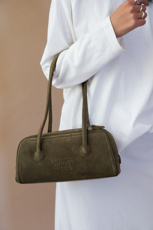 MARGESHERWOOD Soft Baguette Bag - Dark Olive Green