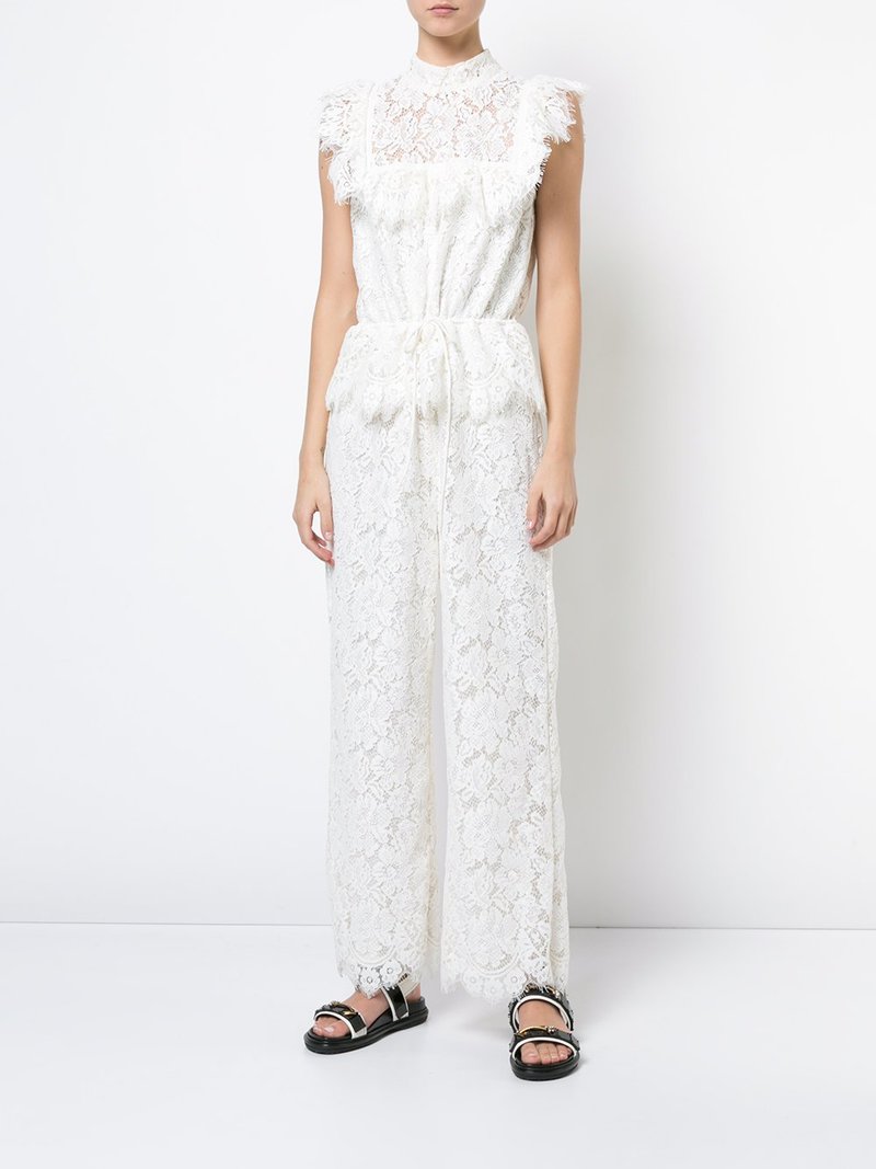 Ganni Jerome Lace Jumpsuit White Garmentory