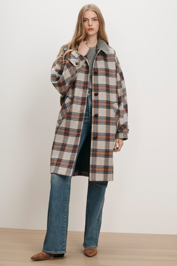 Veronica Beard Laurent Removable-Collar Dickey Coat