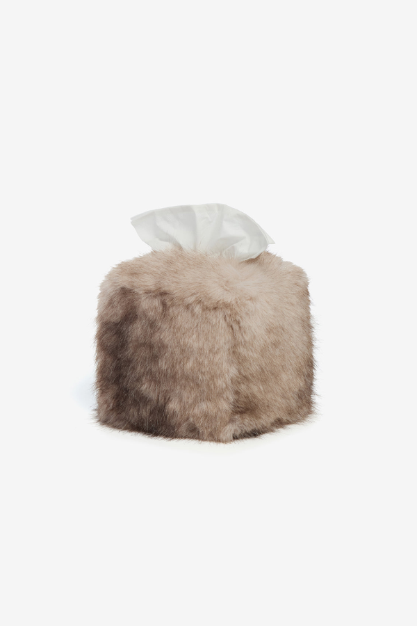 APPARIS Davey Mink Tissue Box Cover - Grey Mink