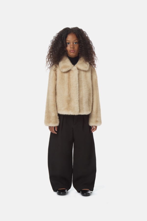KIDS APPARIS Elis Shaved Mink Coat - Latte Multi