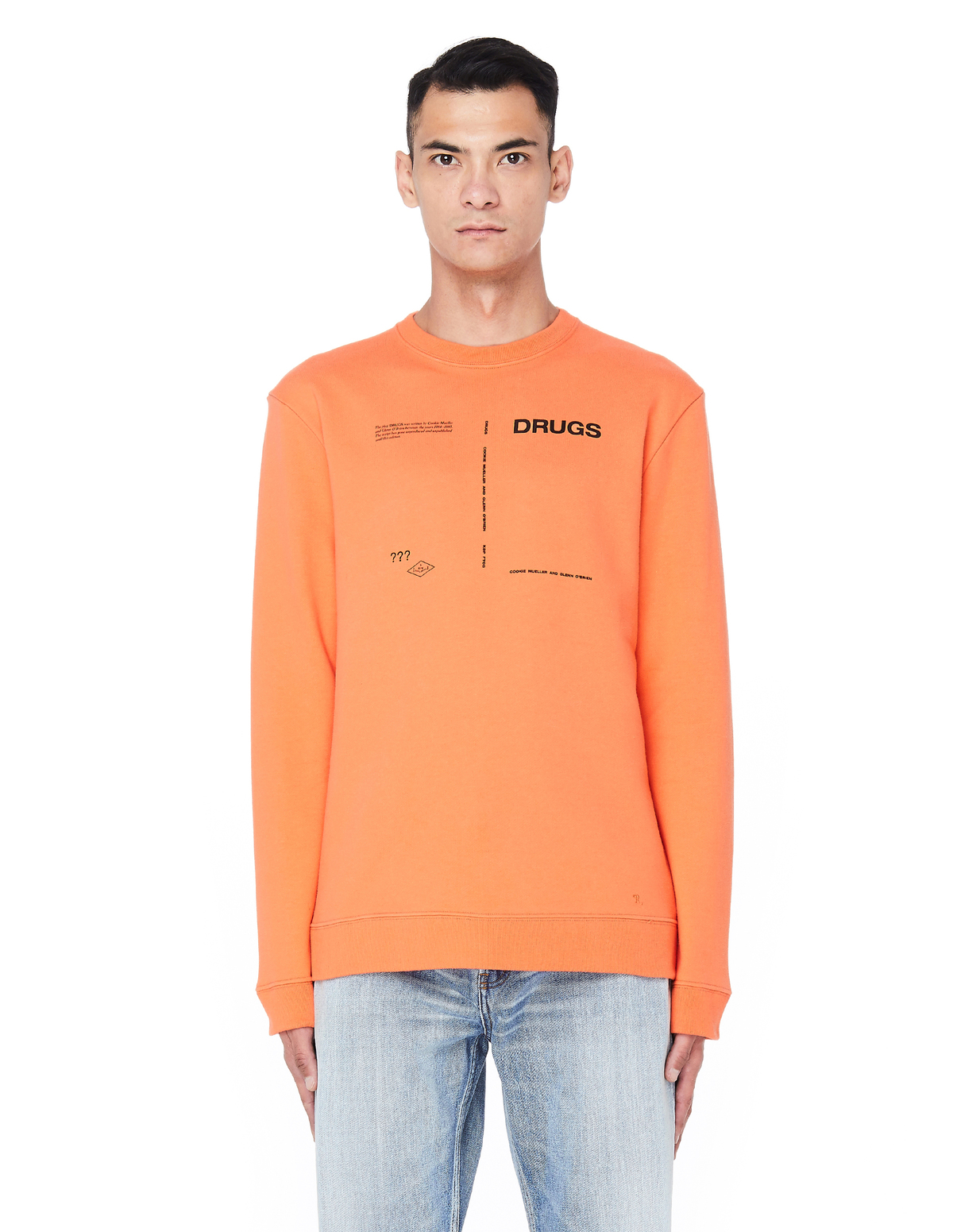RAF SIMONS DRUGS プリント トレーナー Raf Simons Drugs Sweatshirt - Orange | Garmentory