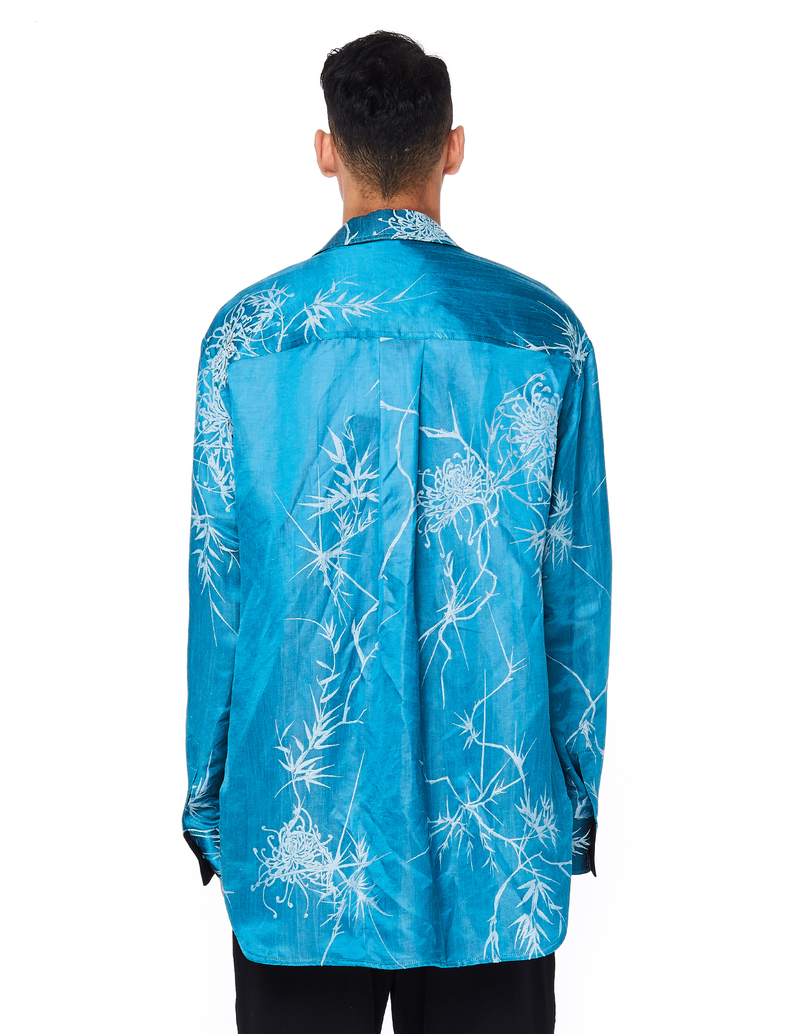 Haider Ackermann Silk Shirt - Blue | Garmentory