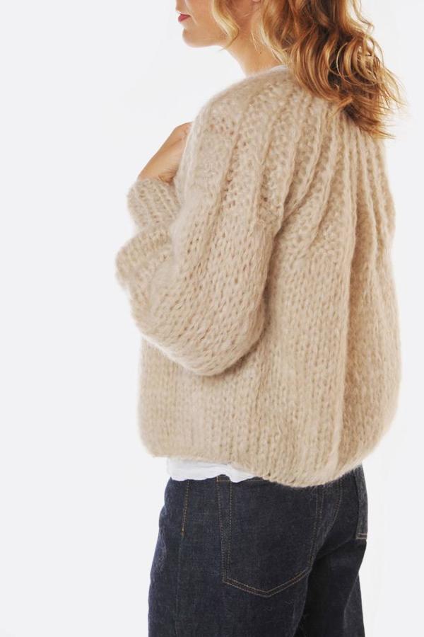 Maiami Mohair Pleated Short Cardigan 