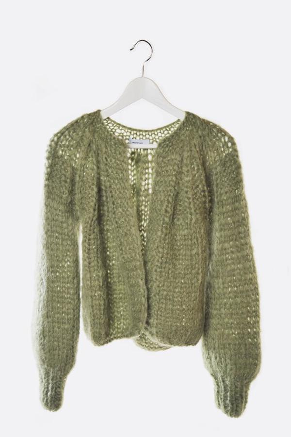 Maiami Mohair Pleated Short Cardigan 