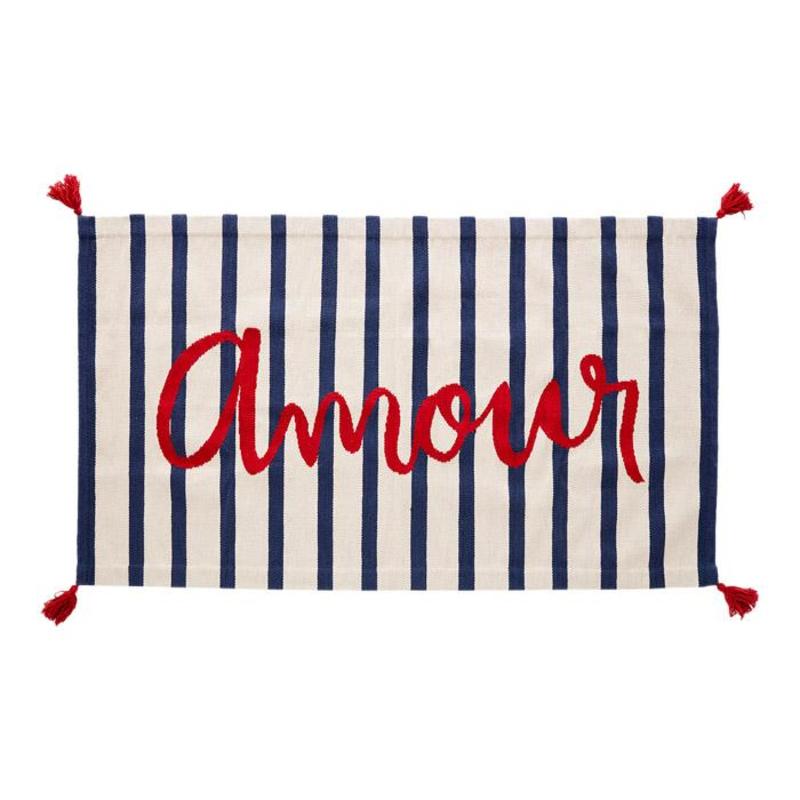 Oeuf Rug Amour 4' x 6' rug - White/Indigo Blue Stripes Oeuf Rug Amour 4' x 6' rug - White/Indigo Blue Stripes