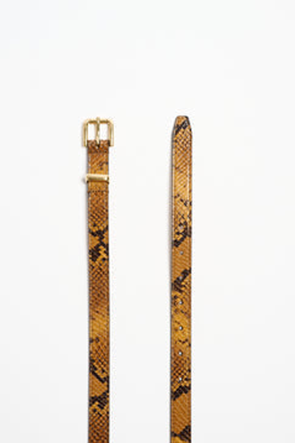 Jamie Haller The Slim Bar Belt - Mustard Python