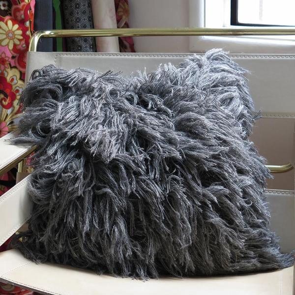Erica Tanov Alpaca Shag Pillow - Grey Erica Tanov Alpaca Shag Pillow - Grey